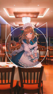 Cute Cat Girl Maid Anime Wallpaper in Warm Restaurant Setting
