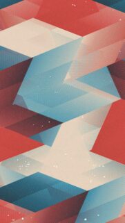 Abstract Geometric Red and Blue Line Art Pattern Mobile Wallpaper