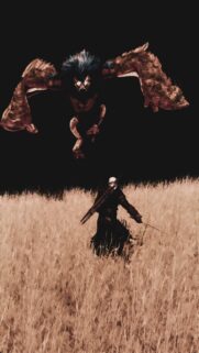 Geralt of Rivia Fighting a Monster Dark Fantasy Wallpaper for Mobile