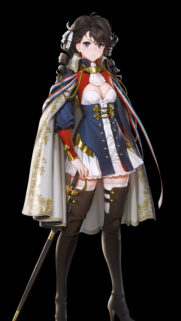 Elegant Anime Female Knight with Sword and Military Uniform Wallpaper