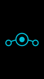 Minimalist Cyan Orbital Symbol Aesthetic Mobile Wallpaper