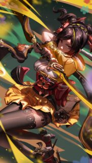 Stunning Anime Warrior Girl with Katana Dynamic Action Wallpaper