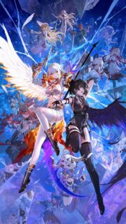 Epic Fantasy Anime Girls Wallpaper with Angelic and Demonic Wings for Mobile