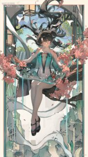 Wuthering Waves Anime Girl Sakura Tree Aesthetic Mobile Wallpaper
