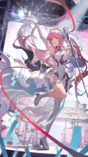 Stunning Anime Idol Singer Performance High Definition Wallpaper