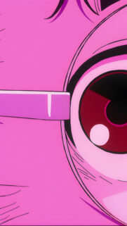 Minimalist Pink Anime Eye Aesthetic Wallpaper for Mobile Screens
