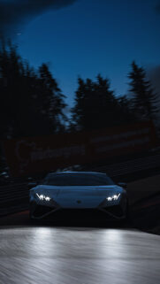 Lamborghini Huracan Speeding at Nurburgring at Night Mobile Wallpaper