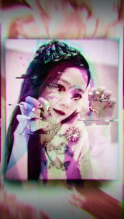 Aesthetic Kpop Idol Digital Glitch Portrait Mobile Wallpaper