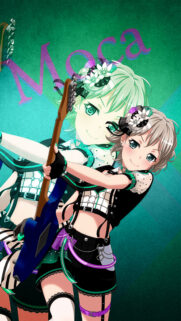 Moca Aoba Bandori Anime Girl Electric Guitar Wallpaper for Mobile