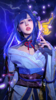 Raiden Shogun Genshin Impact Stunning Electric Anime Girl Phone Wallpaper