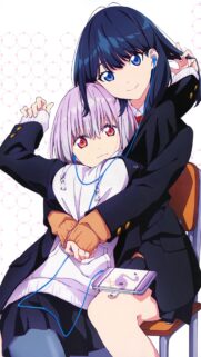 Beautiful SSSS Gridman Anime Girls Wallpaper Featuring Rikka and Akane