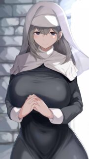 Beautiful Anime Nun Character Portrait Wallpaper for Mobile