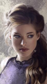 Beautiful Portrait of a Young Woman with Soft Lighting Digital Painting Wallpaper
