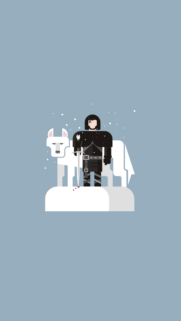 Minimalist Jon Snow and Ghost Game of Thrones Mobile Wallpaper