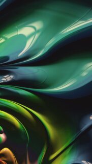 Emerald Fluid Abstract 3D Wave Wallpaper for Mobile