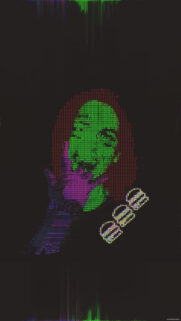 Glitch Art ASCII Style Neon Face Abstract Mobile Wallpaper