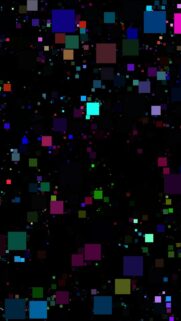Abstract Digital Art Wallpaper with Vibrant Colorful Squares on Black Background