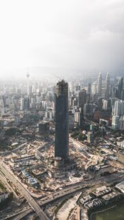 Aerial View of Kuala Lumpur City Skyline featuring The Exchange 106 Tower Wallpaper