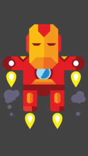 Minimalist Iron Man Flying Superhero Vector Art Mobile Wallpaper