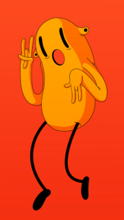 Funky Orange Character Cartoon Illustration Mobile Wallpaper