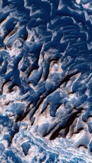 Stunning Aerial View of Blue Martian Sand Dunes High Resolution Phone Wallpaper