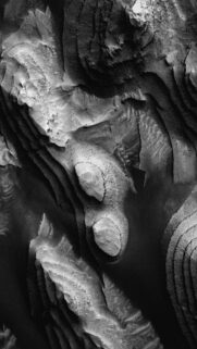 Stunning Monochrome Martian Terrain Aerial View Mobile Wallpaper