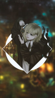 Anime Girl Holding Pocket Watch Elegant Dark Aesthetic Mobile Wallpaper