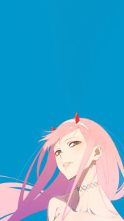 Minimalist Zero Two Anime Wallpaper from Darling in the Franxx for Mobile