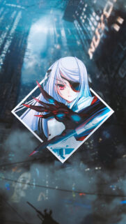 Stunning Anime Girl with Cybernetic Claw Wallpaper for Mobile Devices