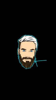 Minimalist PewDiePie Cartoon Illustration Phone Wallpaper HD