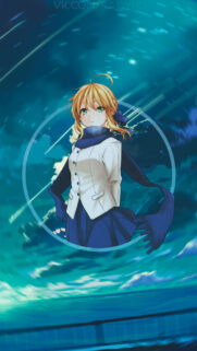 Saber Artoria Pendragon Anime Girl Aesthetic Night Sky Wallpaper