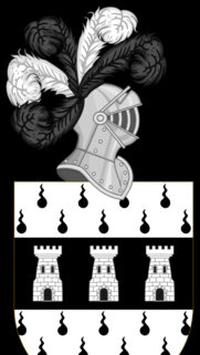 Elegant Medieval Knight Helmet with Heraldic Shield Crest Mobile Wallpaper