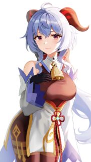 Beautiful Ganyu Genshin Impact Anime Girl Portrait Wallpaper for Mobile