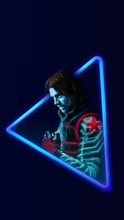 Winter Soldier Neon Triangle Cyberpunk Mobile Wallpaper for Android and iPhone