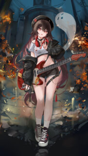 Hu Tao Genshin Impact Rock Star Anime Girl Wallpaper for Mobile