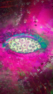 Surreal Multi Eyed Abstract Art Neon Pink Aesthetic Mobile Wallpaper
