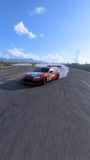Red Drift Car Racing on Open Highway Mobile Wallpaper High Quality