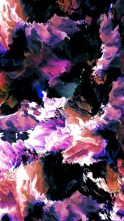 Abstract Liquid Paint Swirls in Vibrant Purple and Dark Onyx Wallpaper for Mobile