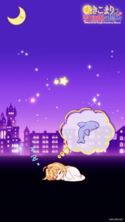 Chibi Komari Dreaming of Dolphins Cute Anime Mobile Wallpaper