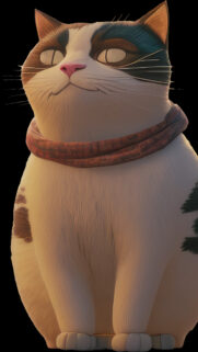 Adorable Calico Cat 3D Illustration Portrait Mobile Wallpaper