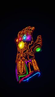Neon Infinity Gauntlet Marvel Wallpaper for Mobile Phone