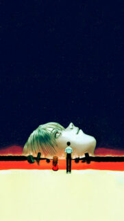 Neon Genesis Evangelion Rei and Shinji Surreal Minimalist Mobile Wallpaper