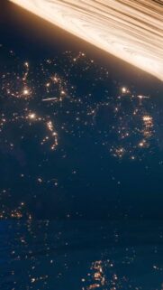 Stunning Space View of Saturn Rings and Sparkling Distant Starfield Wallpaper
