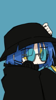 Cool Anime Girl with Bucket Hat and Glasses Aesthetic Mobile Wallpaper