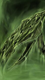 Abstract Ethereal Green Slime Texture Mobile Wallpaper