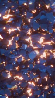 Abstract Deep Blue Crystalline Fragments with Warm Golden Glow Wallpaper