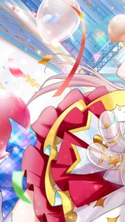 Anime Celebration Girl with Balloons and Confetti Mobile Wallpaper