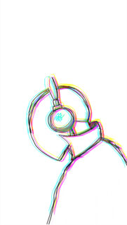 Minimalist Glitch Art Headphones Illustration Aesthetic Mobile Wallpaper