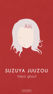 Minimalist Juuzou Suzuya Tokyo Ghoul Red Wallpaper for Mobile