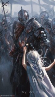Ghostblade Knight and Girl Emotional Fantasy Art Wallpaper 4K